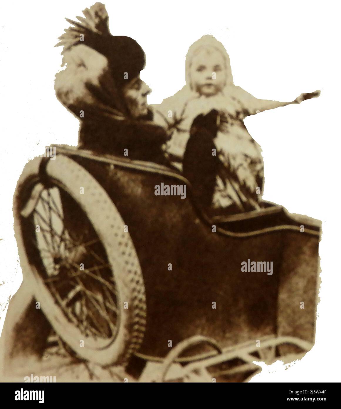 Une image de presse de 1911 d'une mère et d'un bébé dans un side-car de moto connu alors sous le nom de « combinaison » Banque D'Images