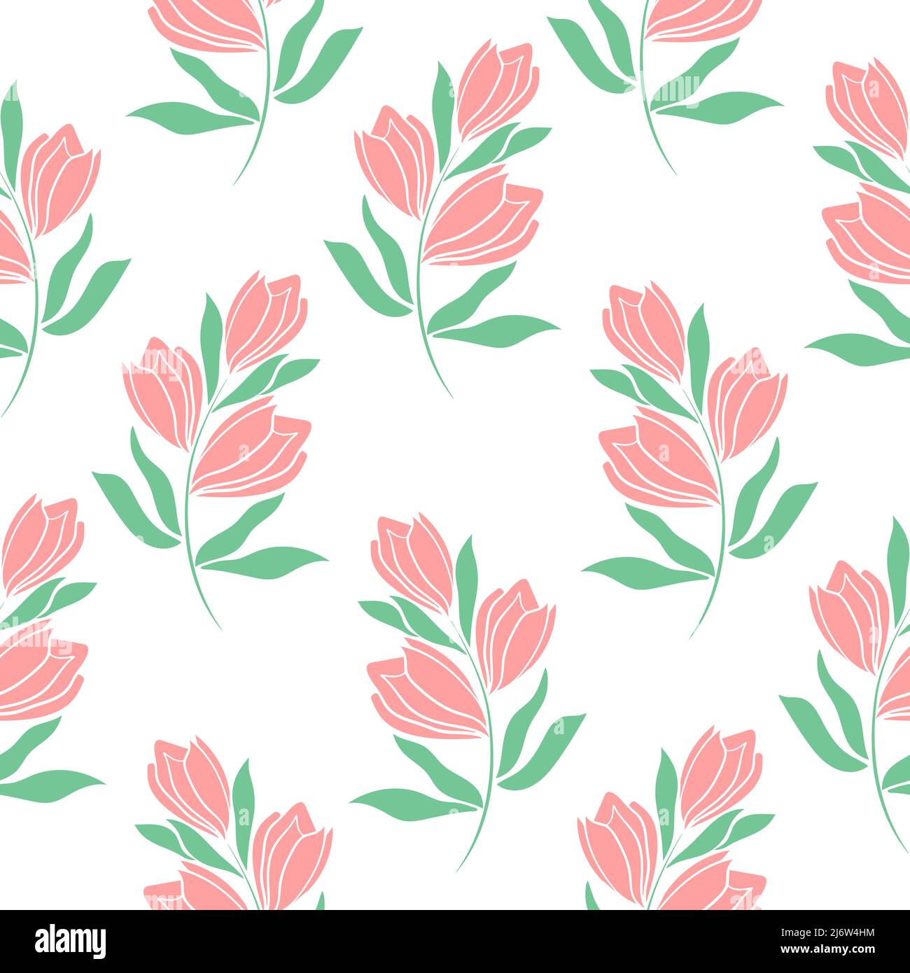 Superbe illustration vectorielle sans couture à motif fleuri. Modèle avec des fleurs roses délicates. Modèle pour le papier peint, le tissu, l'emballage et la conception Illustration de Vecteur