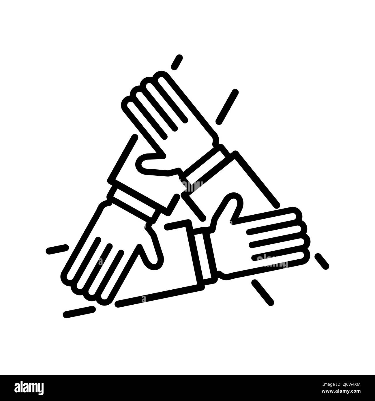 Trois mains de soutenir les uns les autres, le concept d'équipe, vecteur icône Illustration de Vecteur