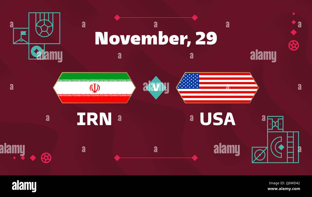 Iran vs États-Unis, football 2022, Groupe B. Championnat du monde de  football compétition match contre les équipes intro sport fond, championnat  final de compétition Image Vectorielle Stock - Alamy