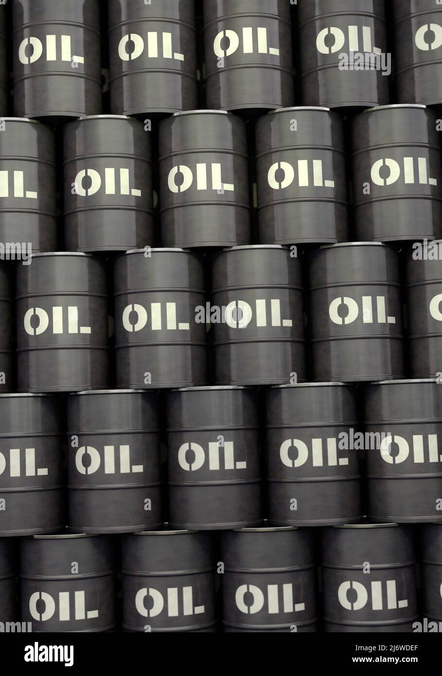 Image au format portrait des barils de pétrole Banque D'Images
