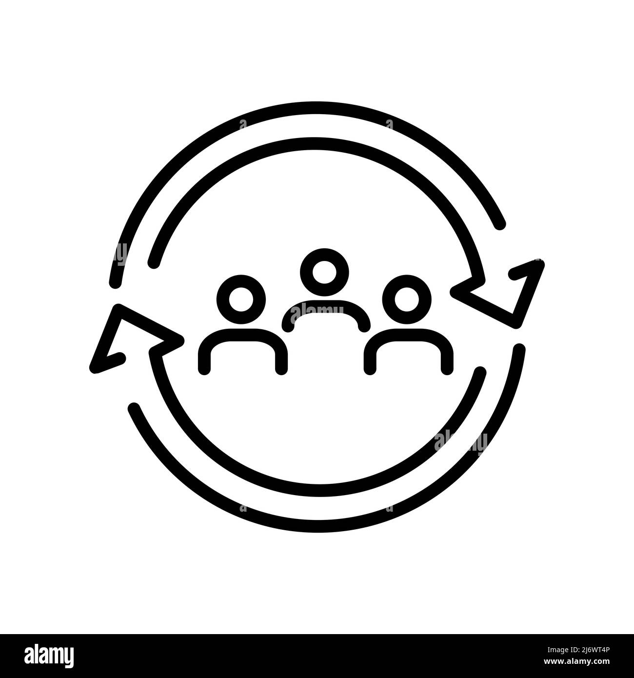 icône de ligne de changement de personnel, illustration vectorielle Illustration de Vecteur