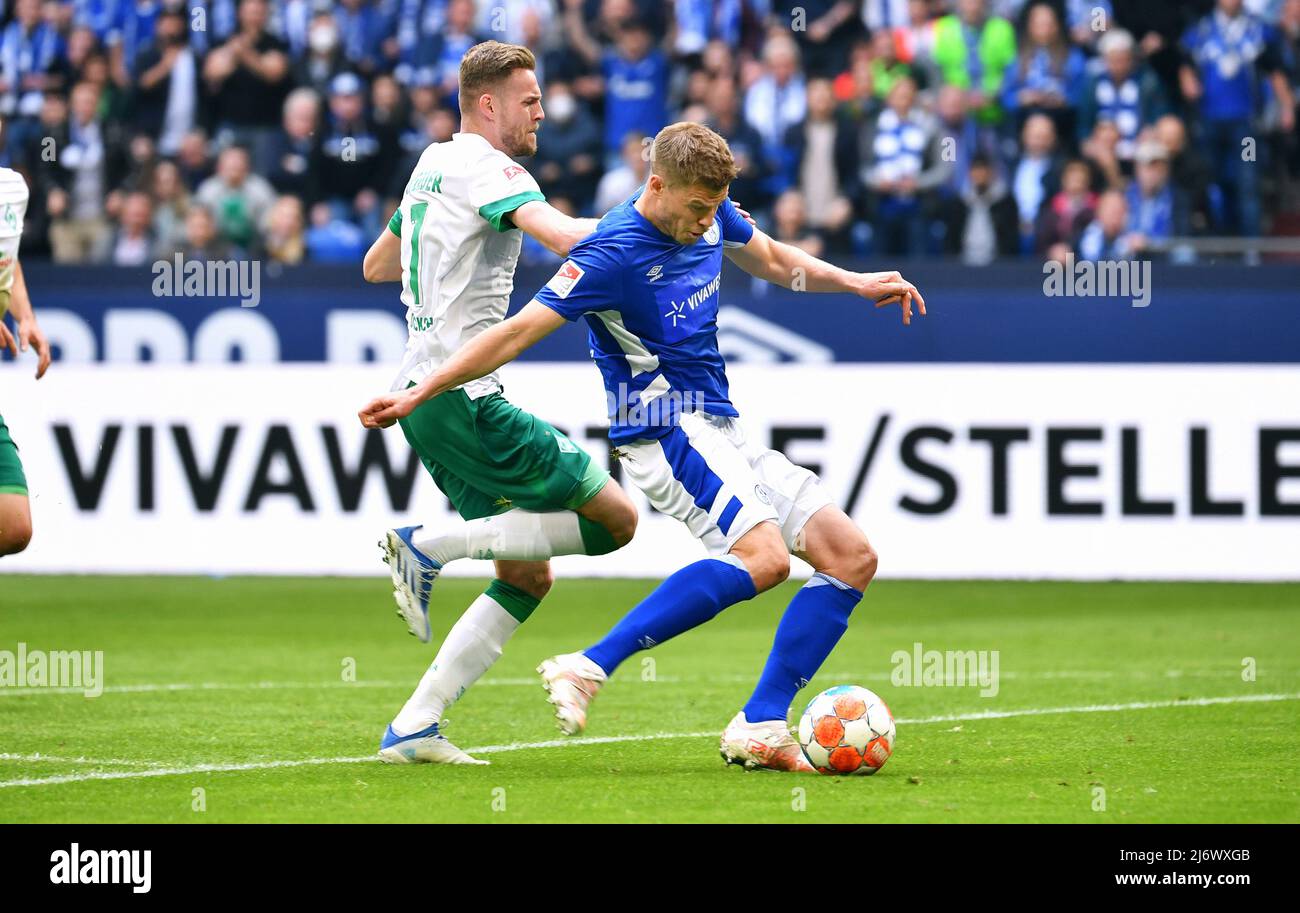 2. Bundesliga, VELTINS Arena Gelsenkirchen: FC Schalke 04 vs SV Werder Bremen; Banque D'Images