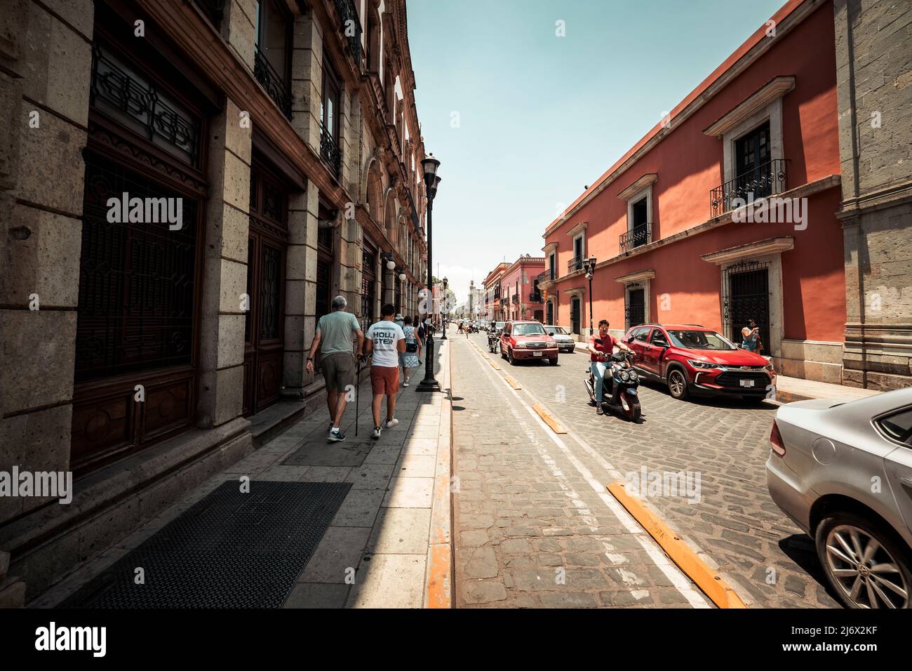 Vue sur les rues du centre-ville d'Oaxaca, au mexique Banque D'Images