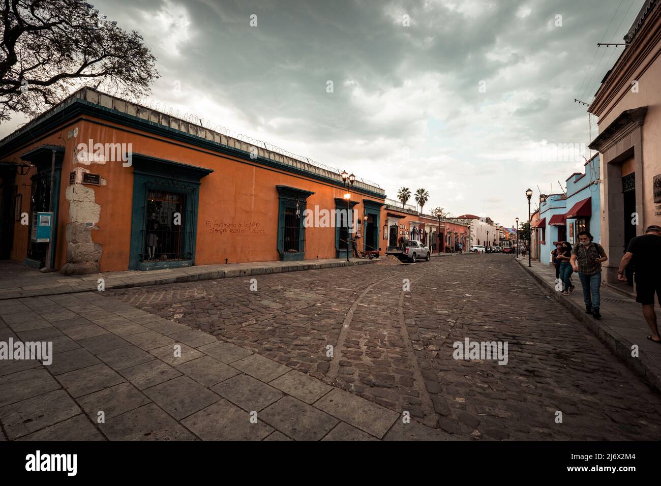 Vue sur les rues du centre-ville d'Oaxaca, au mexique Banque D'Images