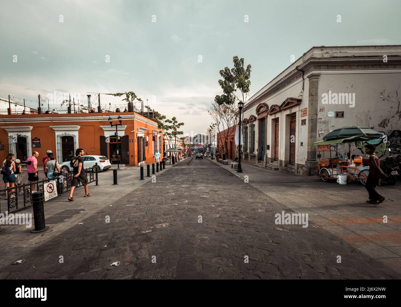 Vue sur les rues du centre-ville d'Oaxaca, au mexique Banque D'Images