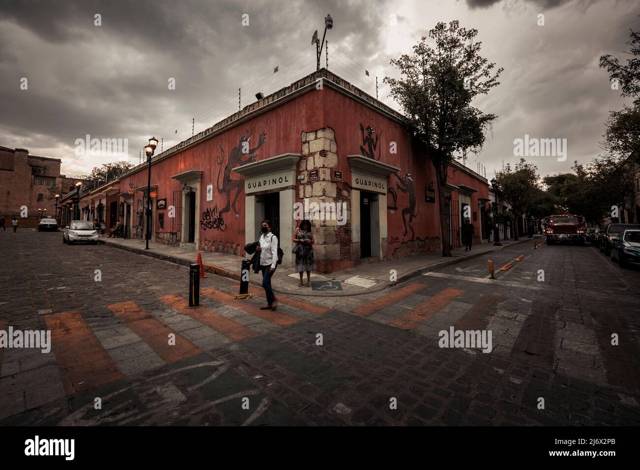 Vue sur les rues du centre-ville d'Oaxaca, au mexique Banque D'Images