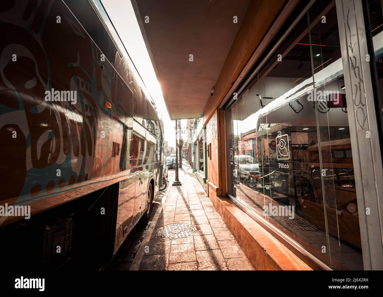 Vue sur les rues du centre-ville d'Oaxaca, au mexique Banque D'Images