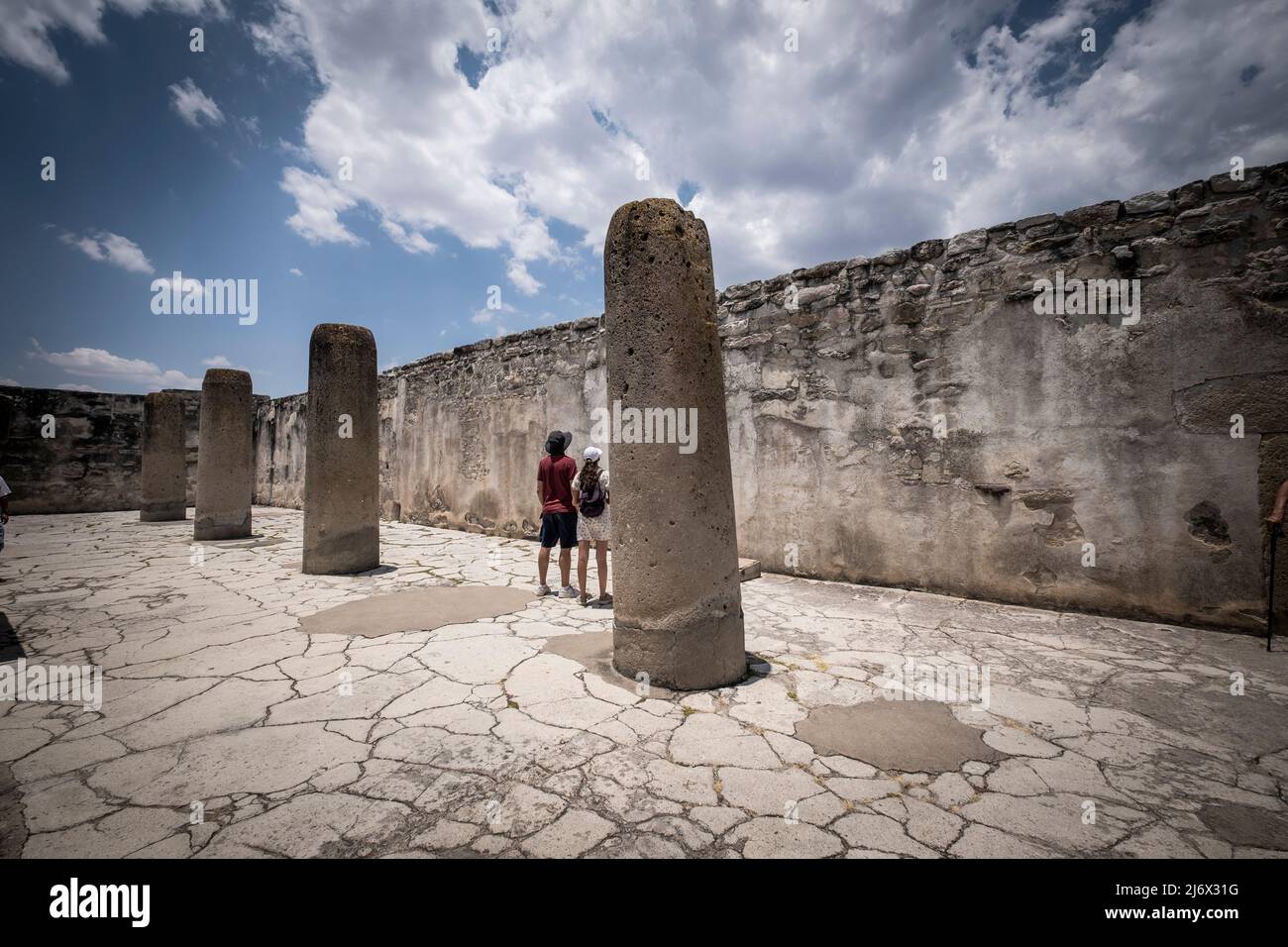 L'ancien et incroyable site archéologique de Mitla à Oaxaca Mexique Banque D'Images