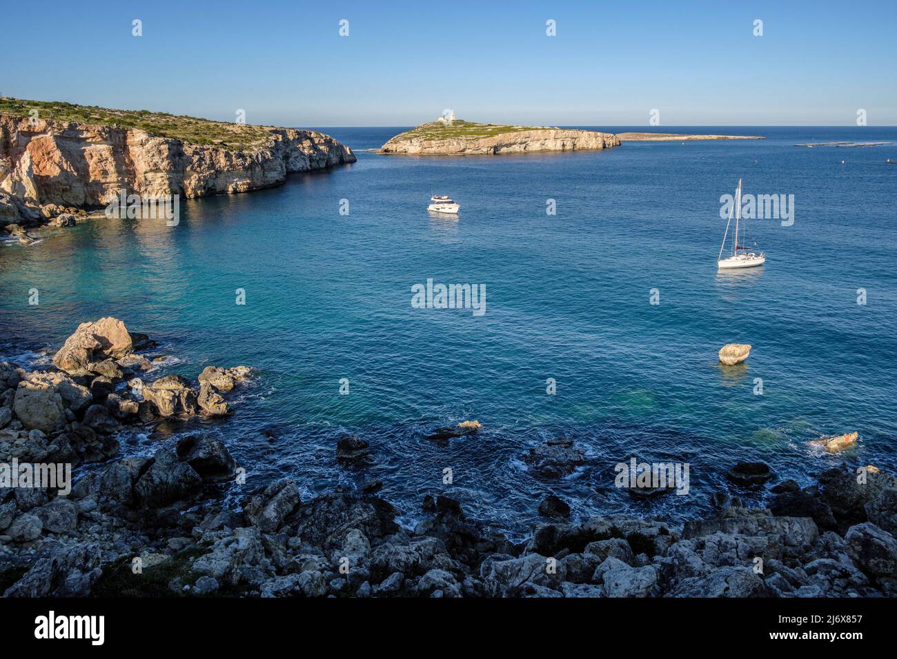 Ras il-Mignuna et l'île Saint-Paul, Malte Banque D'Images