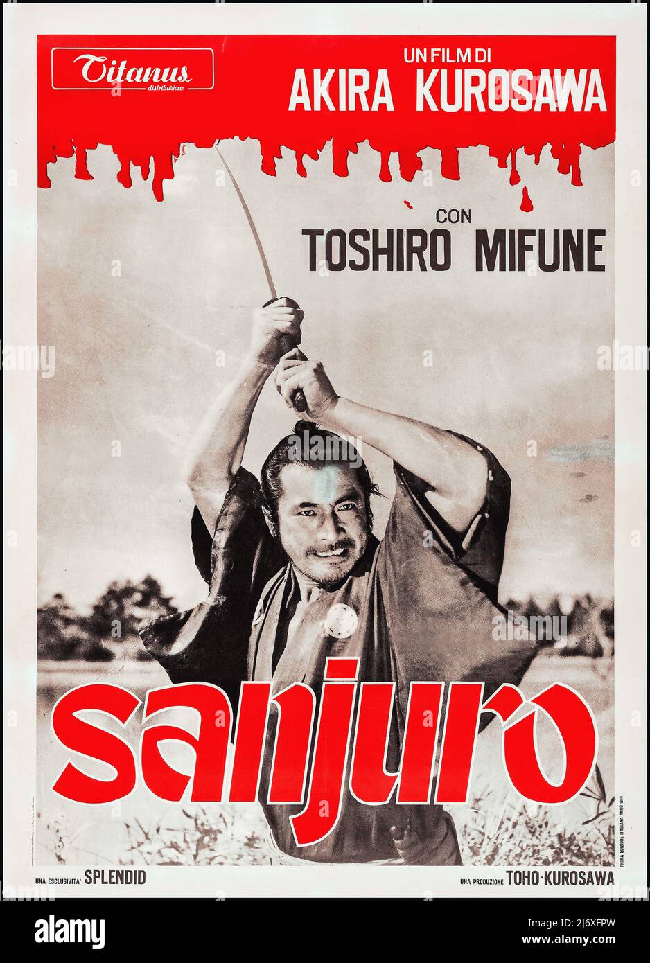 Affiche du film français vintage - Sanjuro (Toho, 1962). Samouraï (Toshiro Mifune) Directeur : Akira Kurosawa) Banque D'Images