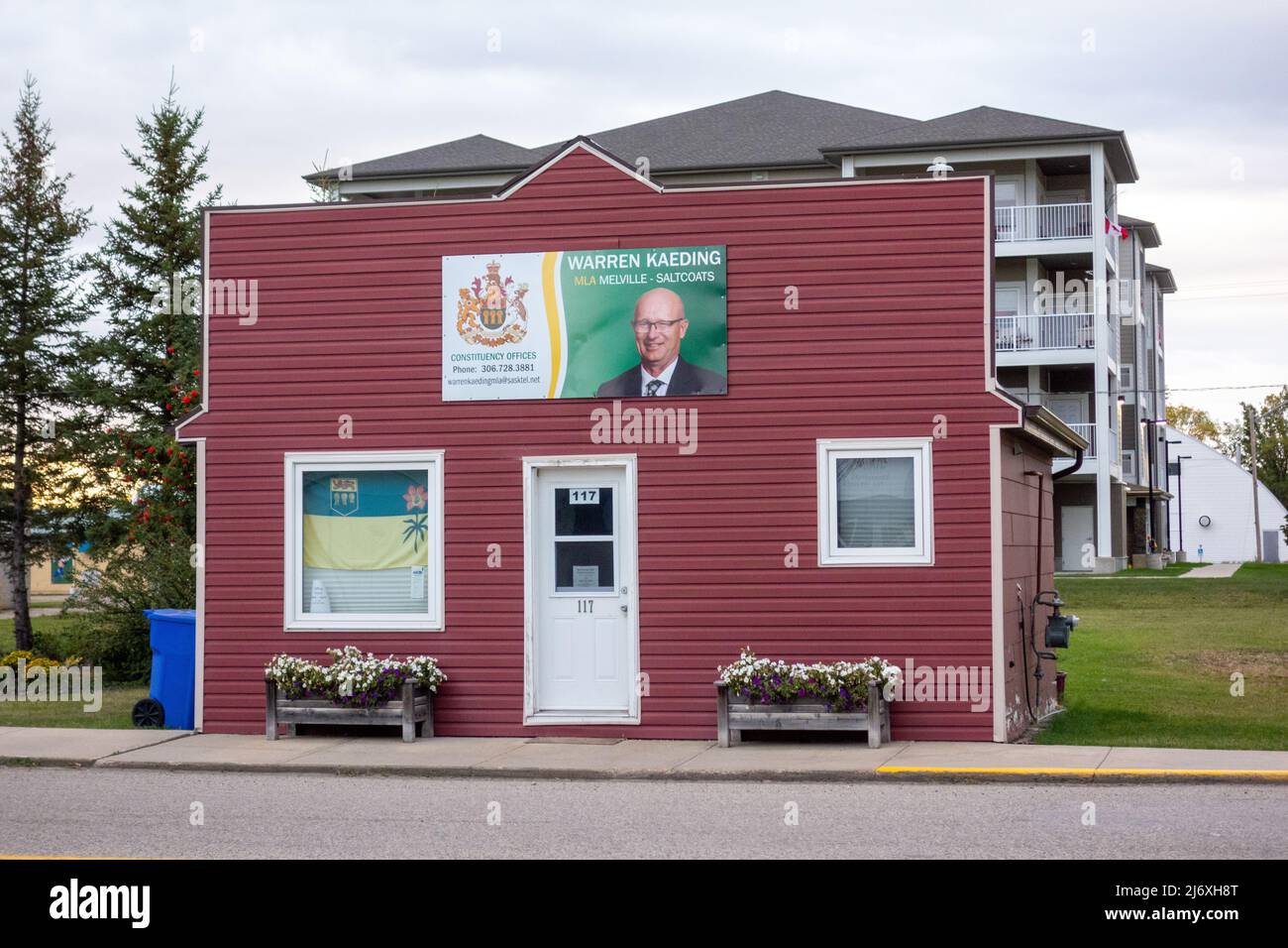 Bureau de circonscription de Warren Kaeding, député provincial de Melville-Saltcoats à Churchbridge (Saskatchewan). Banque D'Images