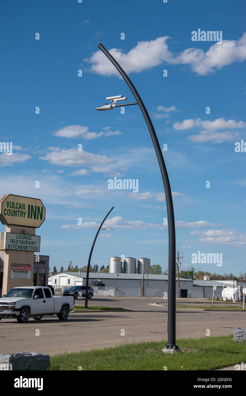 Star Trek USS Enterprise Street Lights à Vulcan, Alberta, Canada. Banque D'Images