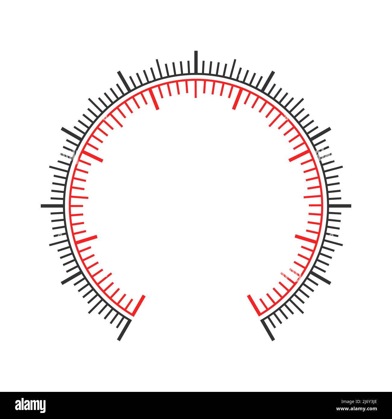 Modèle de tableau de bord de mesure rond avec deux graphiques. Manomètre, baromètre, indicateur de vitesse, tonomètre, thermomètre, navigateur ou échelle de l'outil indicateur. Illustration graphique vectorielle Illustration de Vecteur