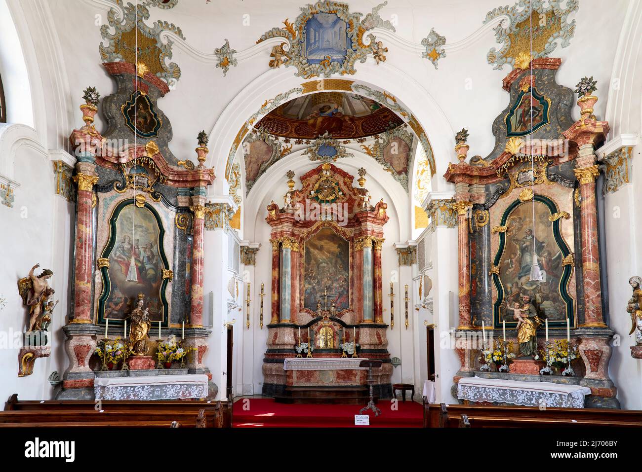 Allemagne Bavière route romantique. Füssen. Heilig-Geist-Spitalkirche (Église de l'Hôpital du Saint-Esprit) Banque D'Images