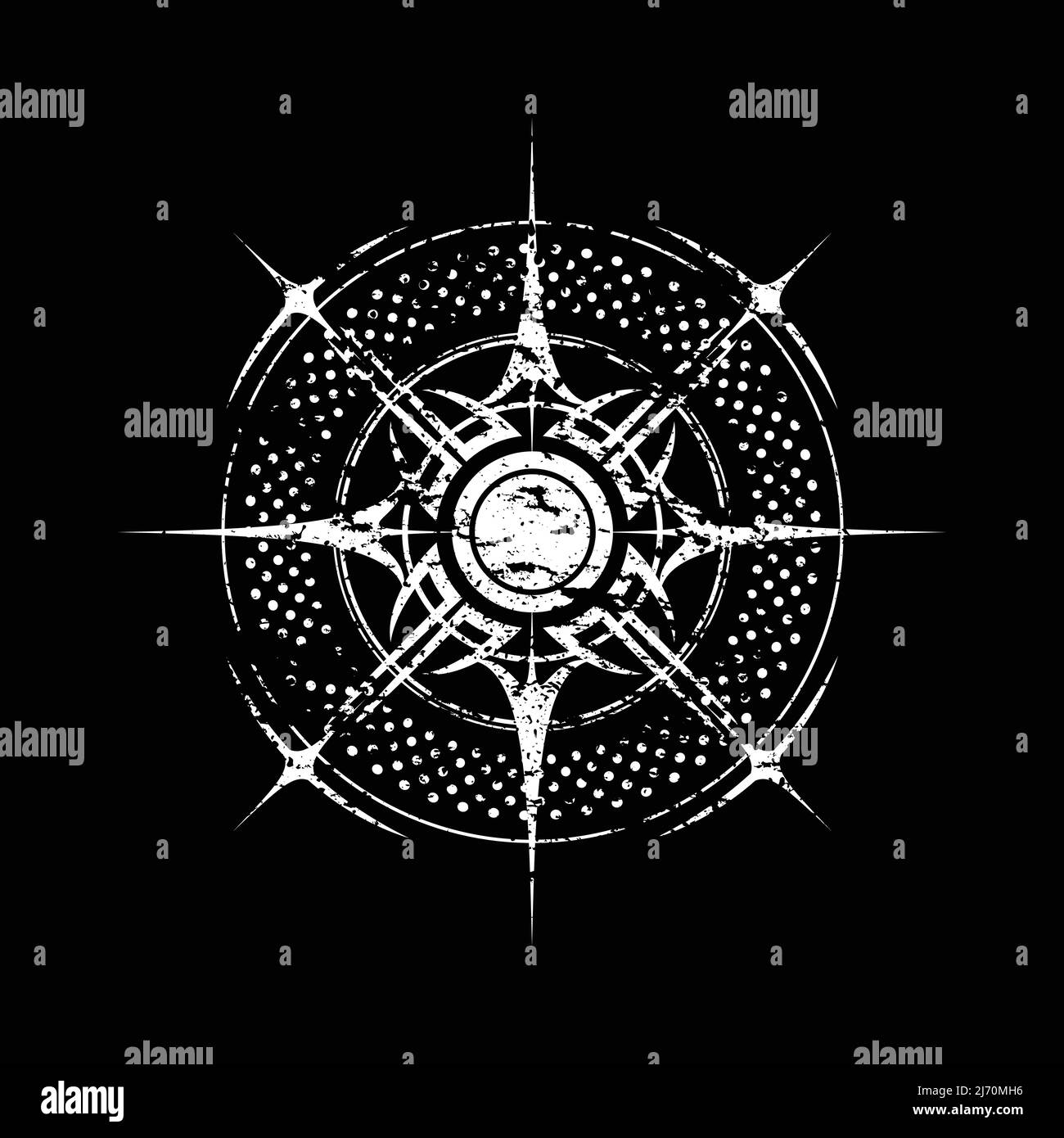Symbole de grunge scandinave rose vent Illustration de Vecteur