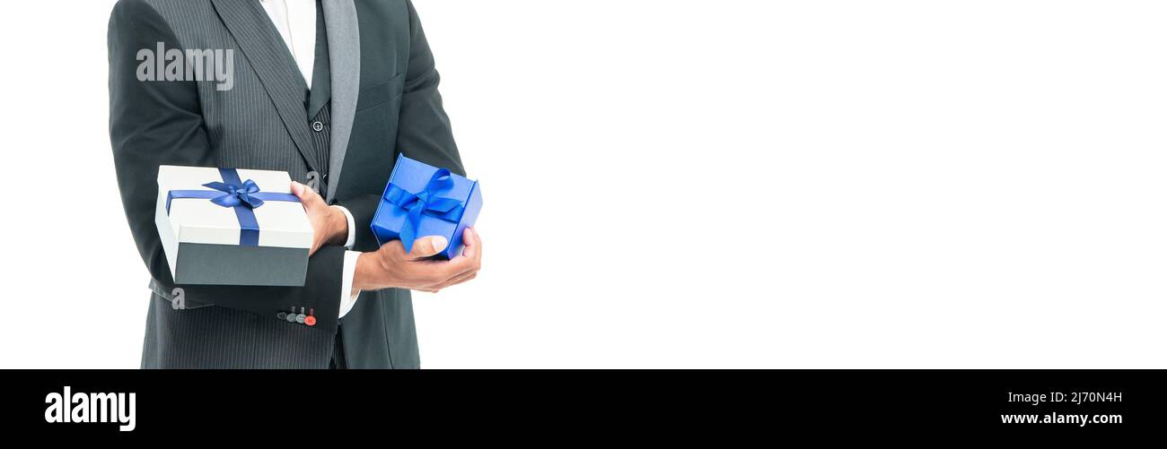 homme d'affaires en boîte de tuxedo isolée le jour de boxe blanc Banque D'Images