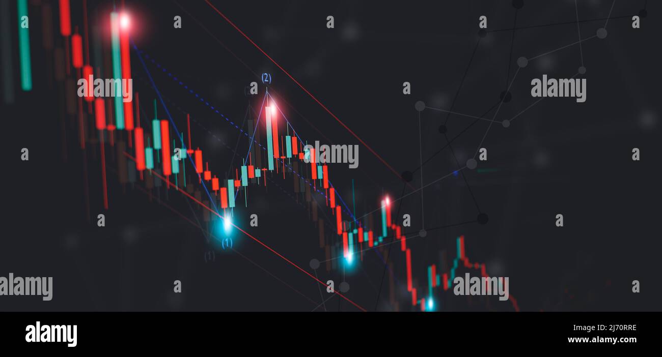 le marché de la finance est en baisse. graphique des bougies de la finance numérique arrière-plan graphique Banque D'Images