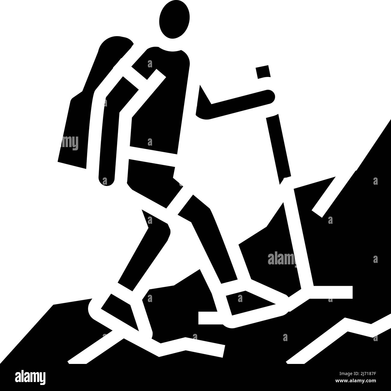 illustration du vecteur icône de glyphe de sport extrême de trekking Illustration de Vecteur