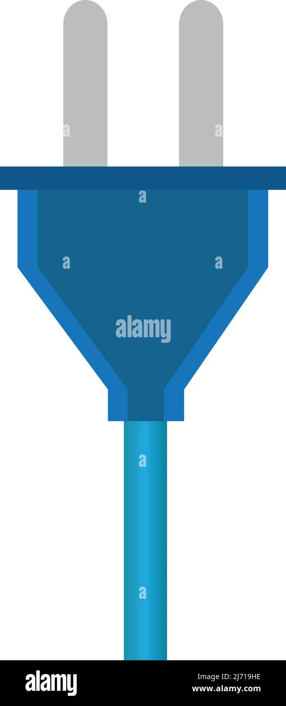 illustration d'une fiche électrique de couleur bleue Illustration de Vecteur