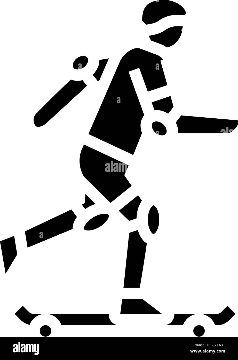 dessin vectoriel d'icône de glyphe de sport extrême de skateboard Illustration de Vecteur