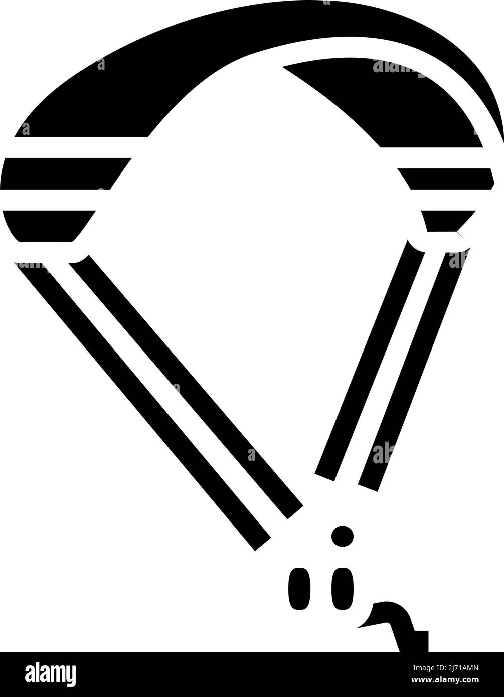 parapente sport extrême glyphe icône illustration vectorielle Illustration de Vecteur