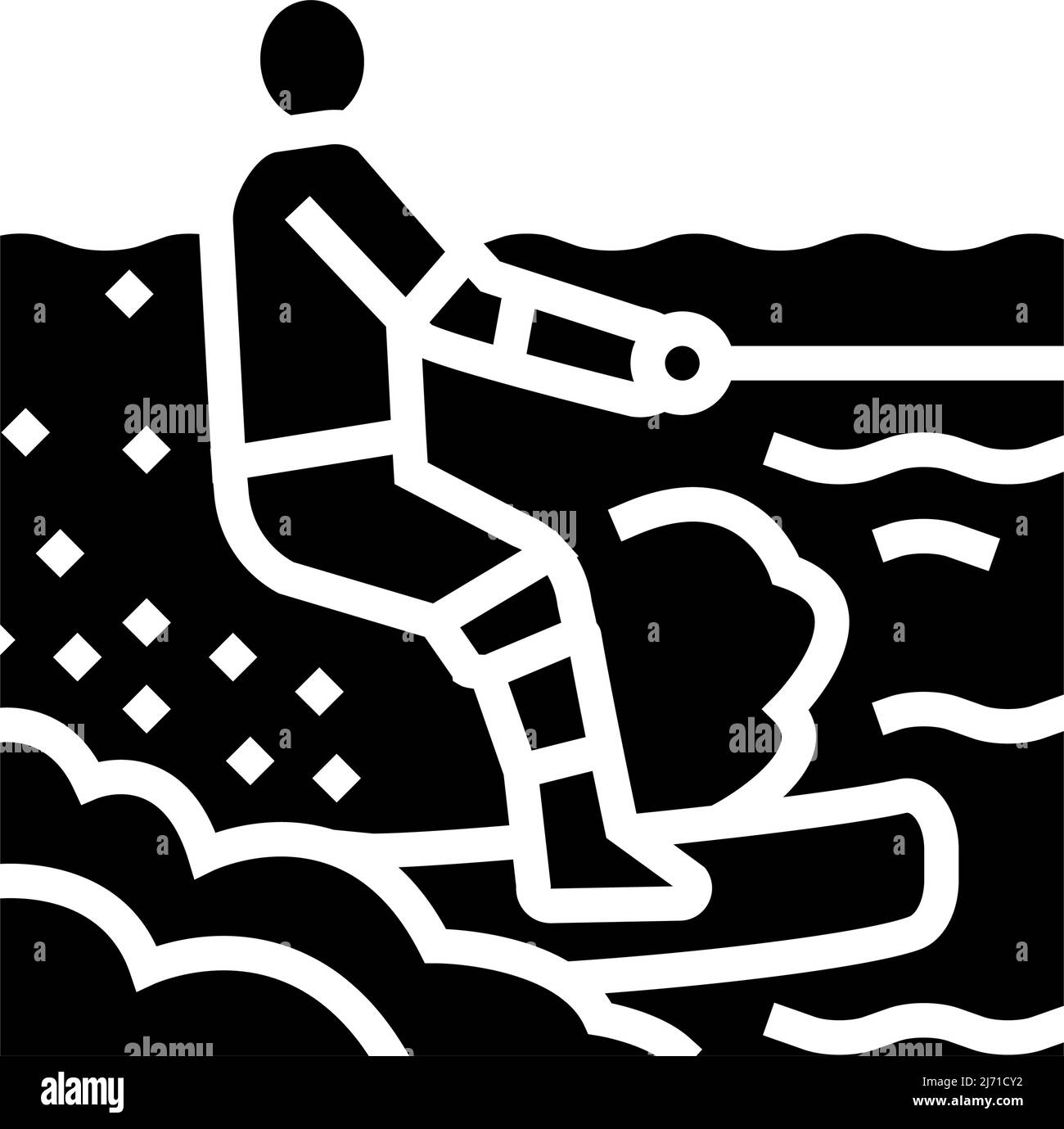 illustration vectorielle d'icône de glyphe de sport extrême de wakeboard Illustration de Vecteur