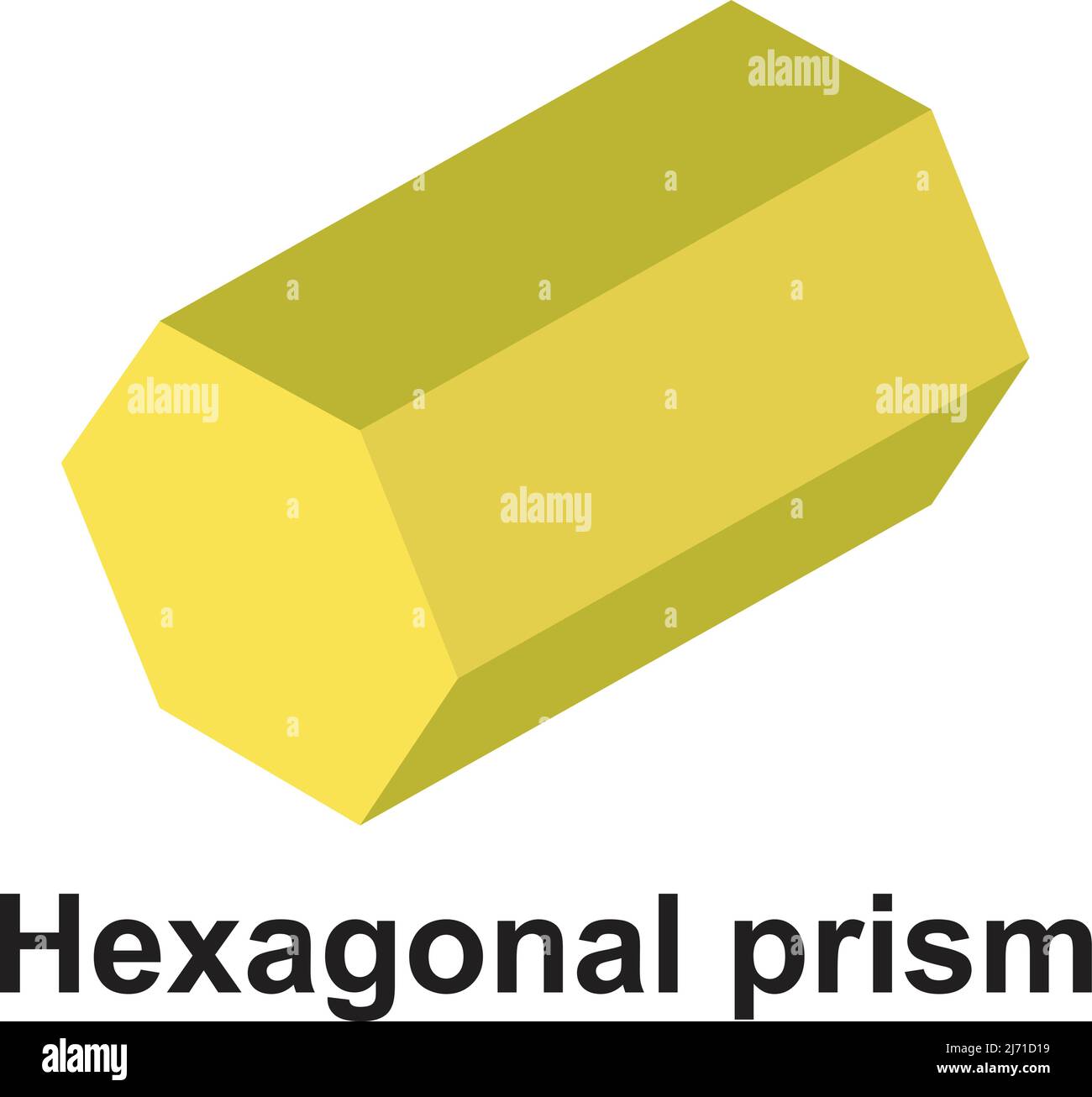 prisme hexagonal. couleur jaune clair Illustration de Vecteur
