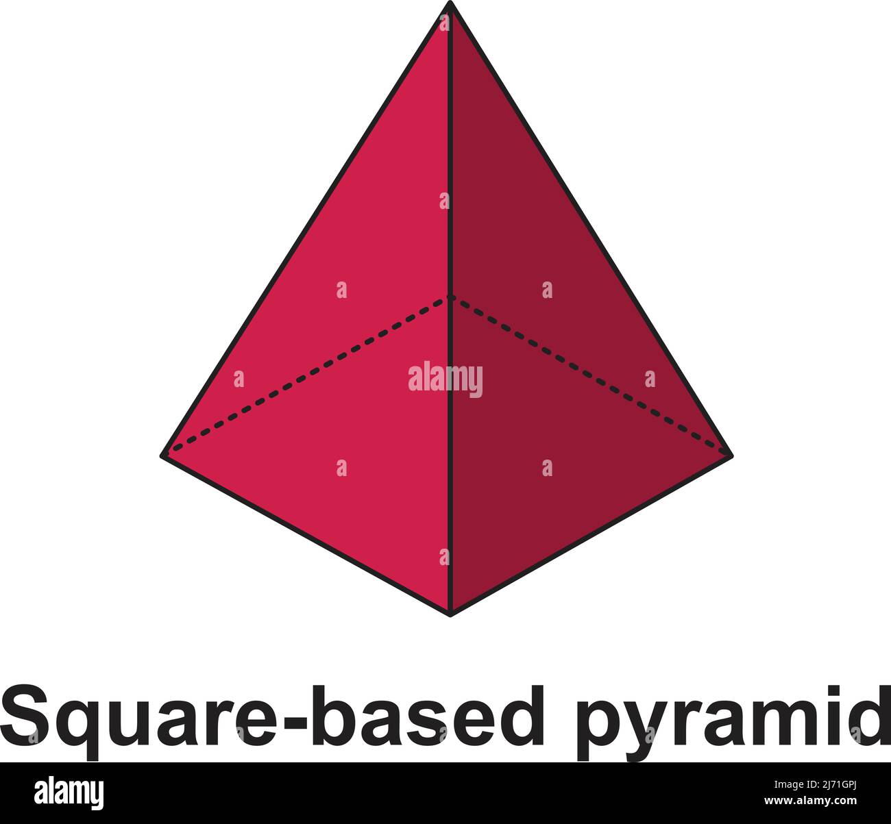 Forme géométrique en forme de triangle abstrait, pyramide à base carrée Illustration de Vecteur