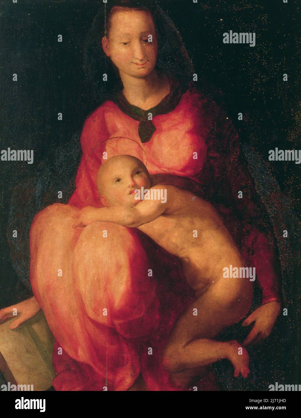 Madonna et l'enfant (panneau) de Pontormo, Jacopo (1494-1557) ; 85x67 cm ; Galleria degli Uffizi, Florence, Toscane, Italie; Italien, hors copyright. Banque D'Images