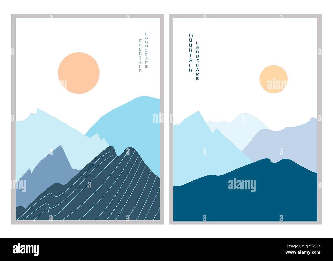 Poster abstrait paysage de montagne. Illustration vectorielle. Affiches Illustration de Vecteur