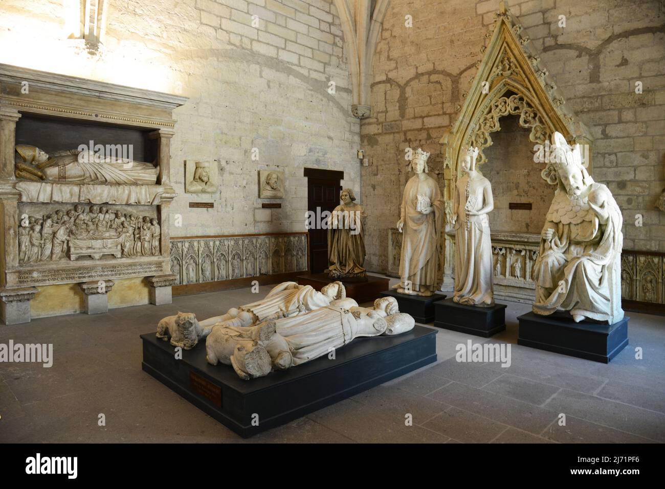 France. Vaucluse (84). Avignon. Palais des papes. La salle de sculpture fait partie du musée sur l'histoire des papes d'Avignon. Banque D'Images