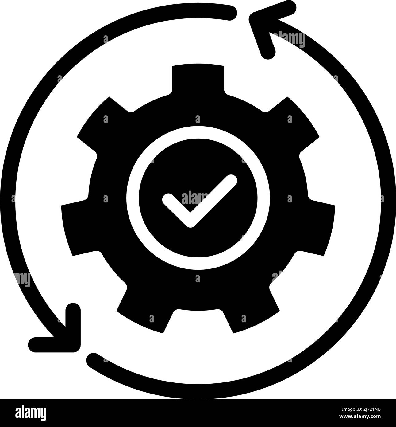Icône de glyphe noir d'automatisation Illustration de Vecteur