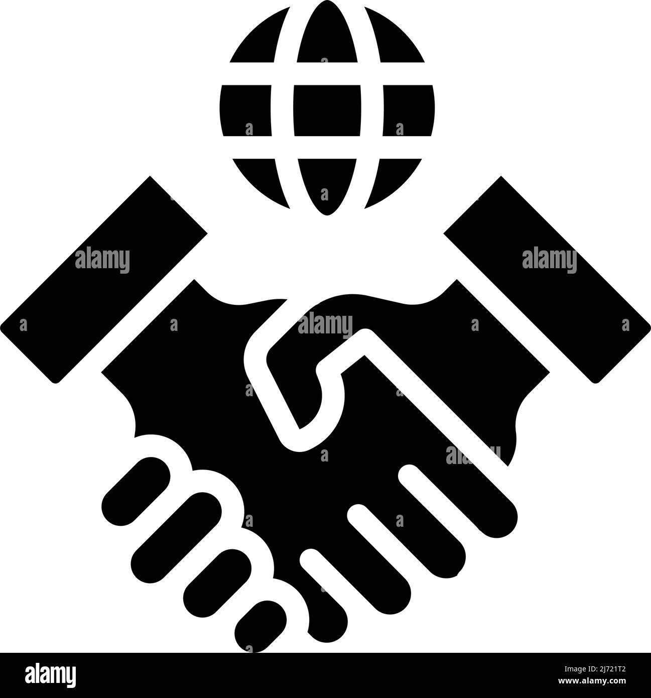 Icône de glyphe noir de la société internationale Illustration de Vecteur