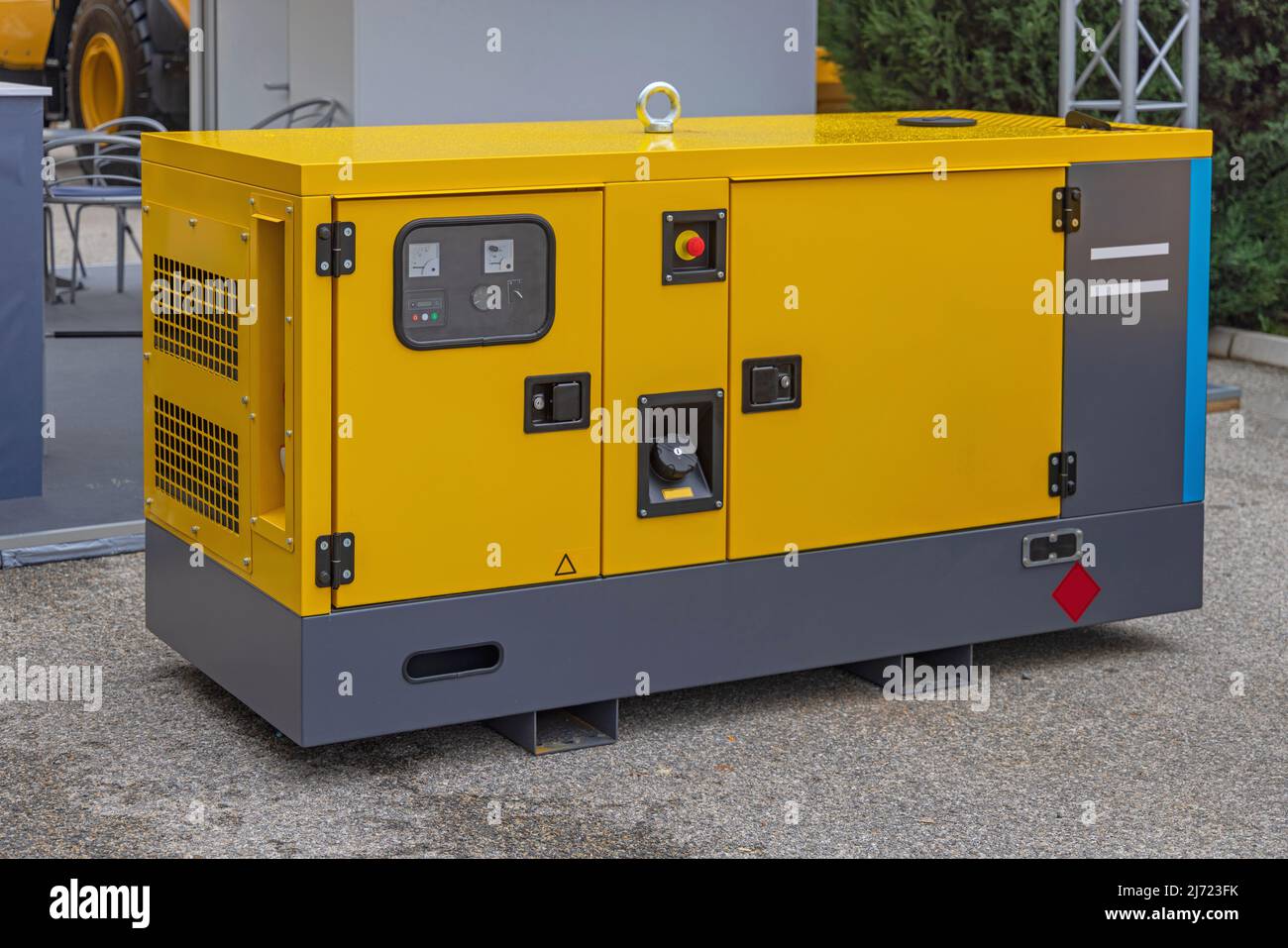 Générateur d'alimentation électrique auxiliaire d'urgence Diesel unité jaune Banque D'Images