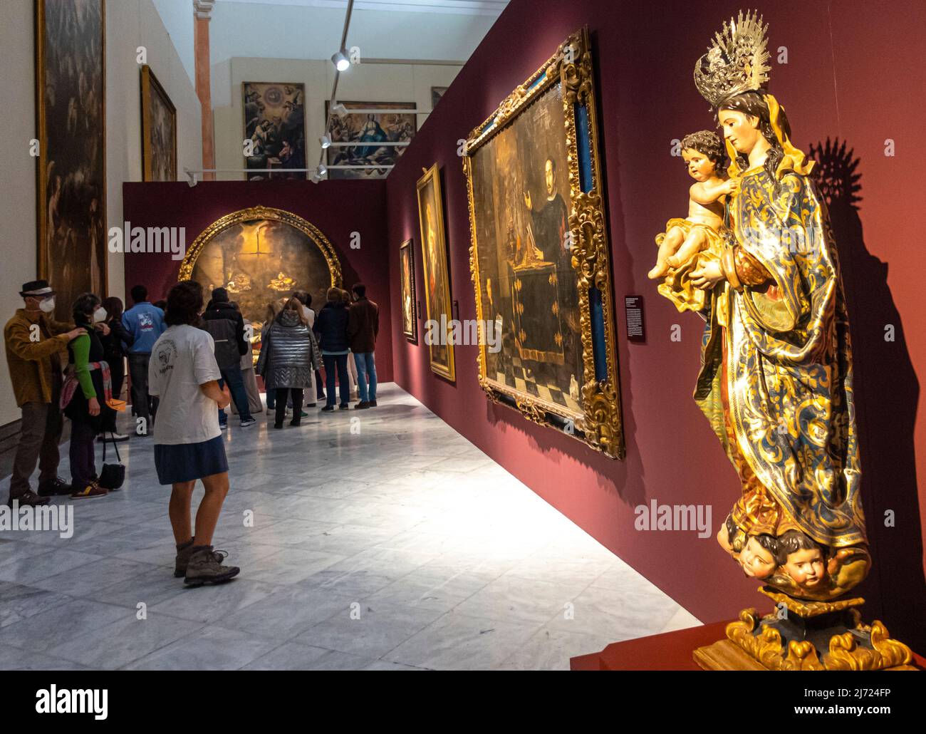 Exposition du peintre espagnol Valdes Leal au Musée des Beaux-Arts de Séville, Andalousie, Espagne Banque D'Images