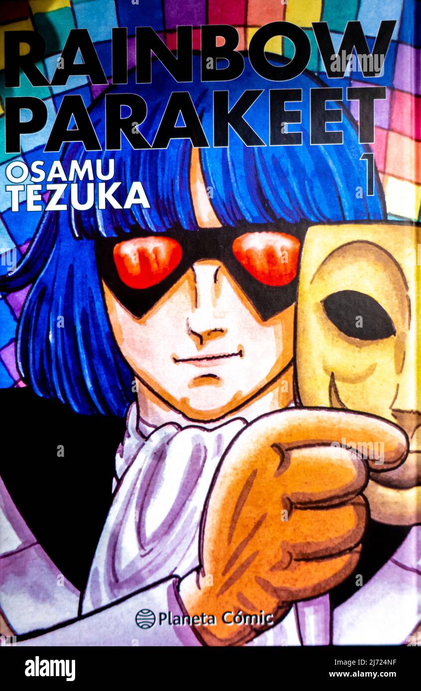 Osama Tezuka Rainbow Parakeet - couverture de livre de bande dessinée de manga japonaise Banque D'Images