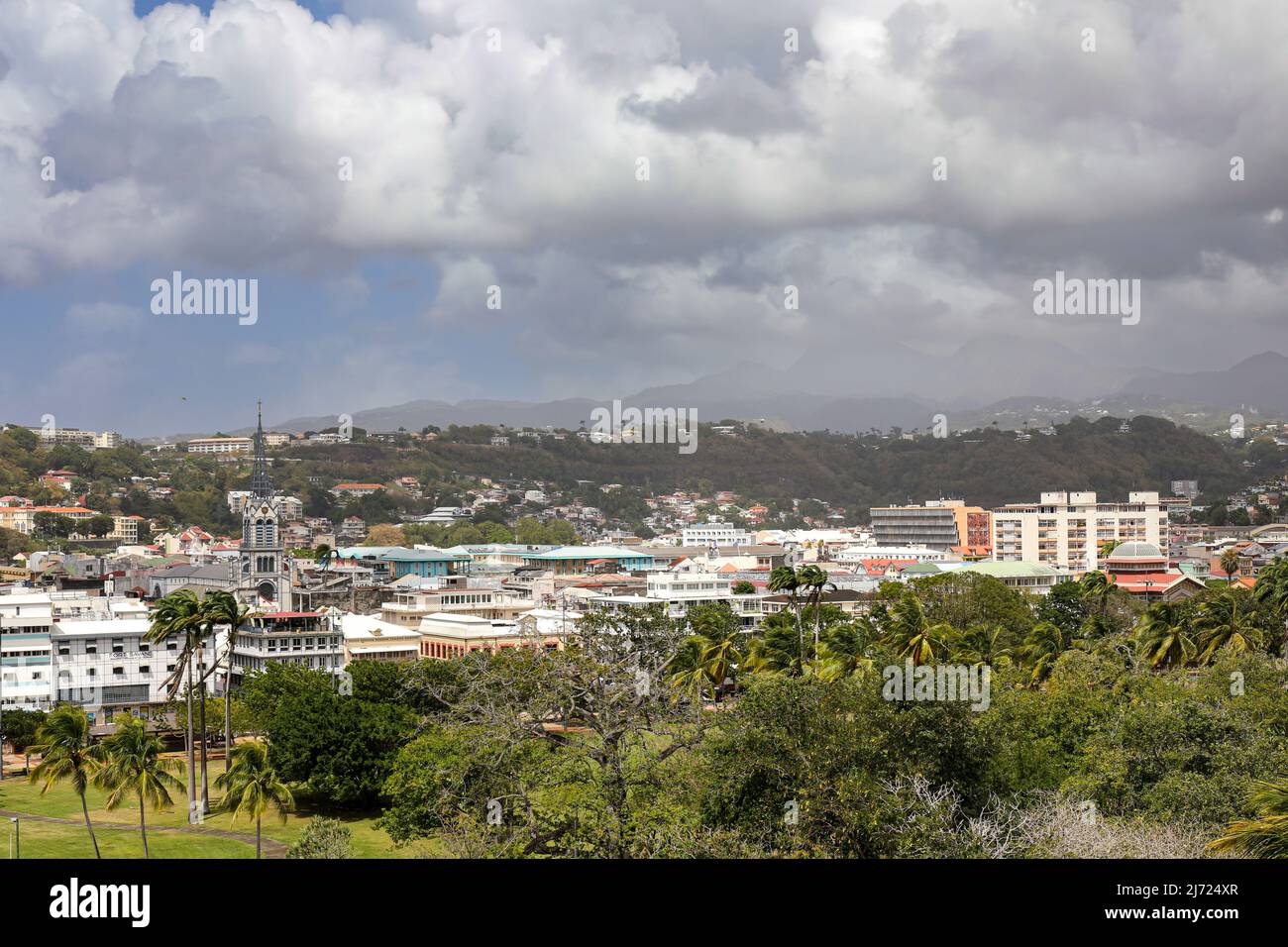 Vue sur la ville de fort-de-France depuis fort-Saint-Louis, Martinique, Antilles françaises Banque D'Images