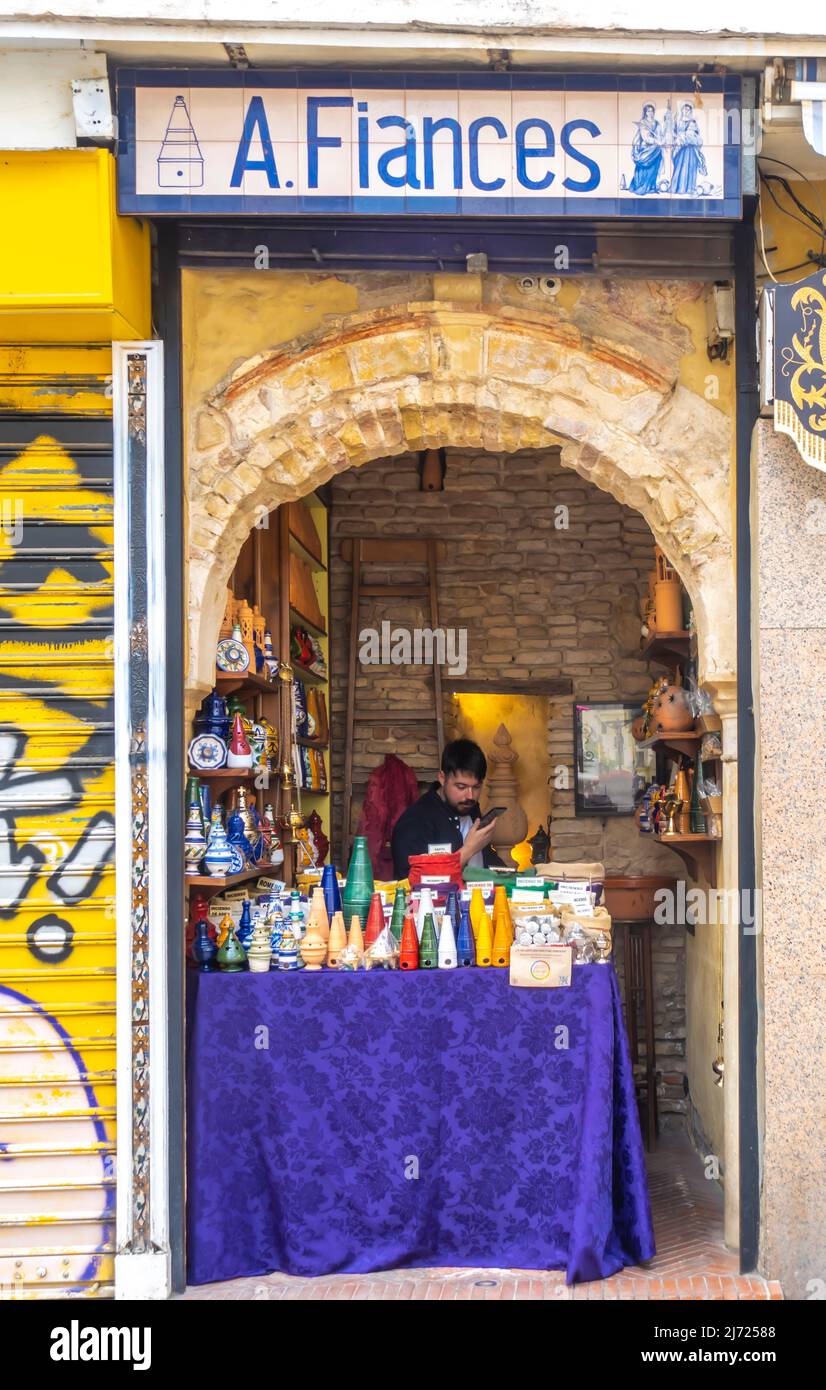 A.fiances - magasin de céramique à Madrid, Espagne Banque D'Images