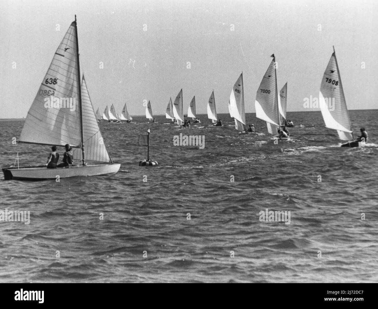 Classe Snipe - bateau à voile - Yachting. 27 février 1953. (Photo de Cowles magazines Inc.) Banque D'Images