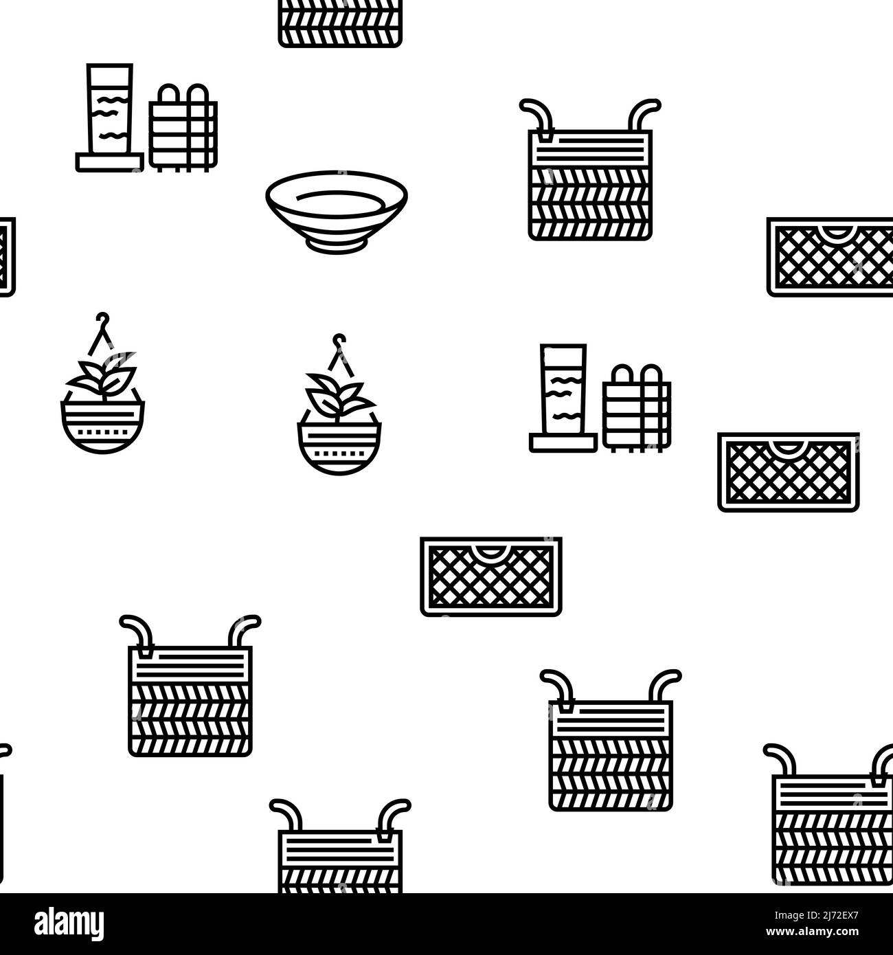 Décoration et mobilier à motif vectoriel sans couture Illustration de Vecteur