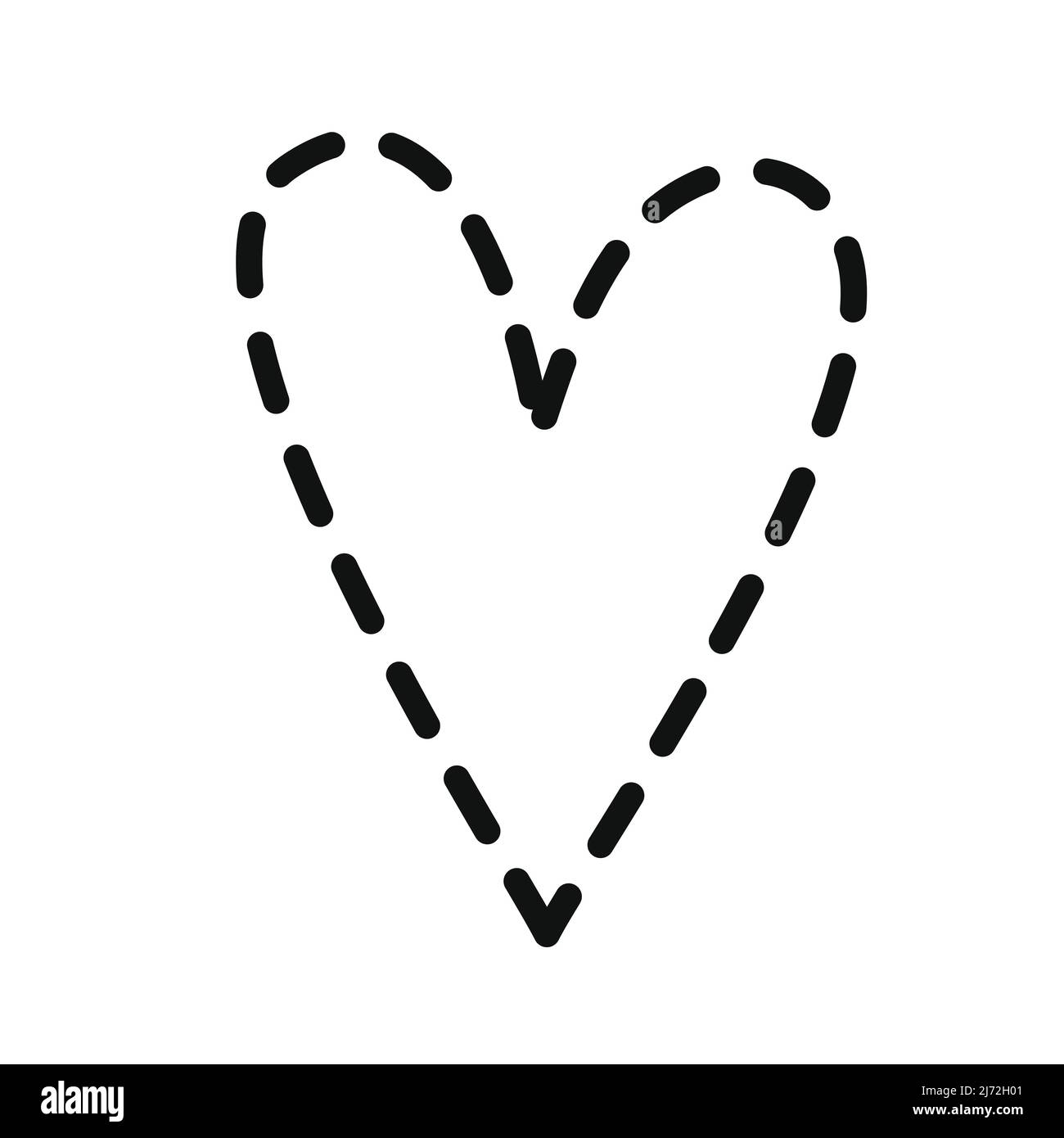 Vecteur cardiaque rose isolé sur fond blanc. Icône en forme de coeur dans un design plat. Cœur Doodle. Illustration de Vecteur
