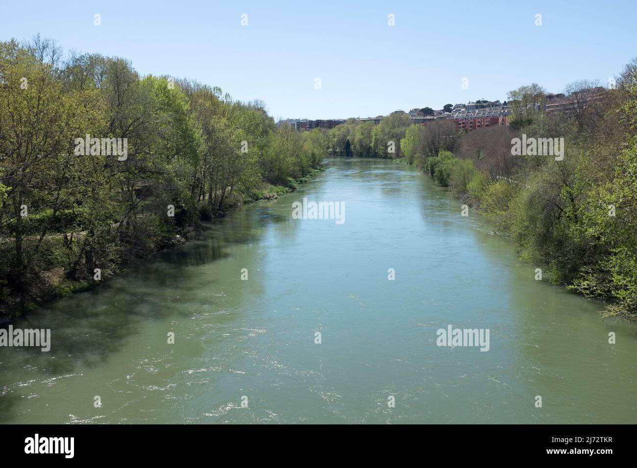 Le Tibre est au sud de Ponte Sublicio Testaccio Rome Italie Banque D'Images