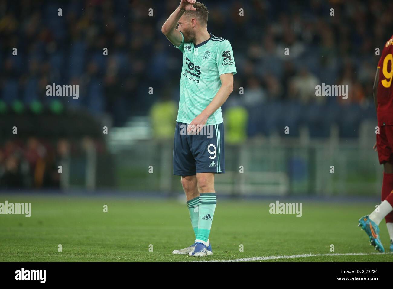 ROME, ITALIE - 05.05.2022: En action pendant le match de demi-finale de l'UEFA Europa Conference League Roma v Leicester City au stade olympique de Rome. Banque D'Images