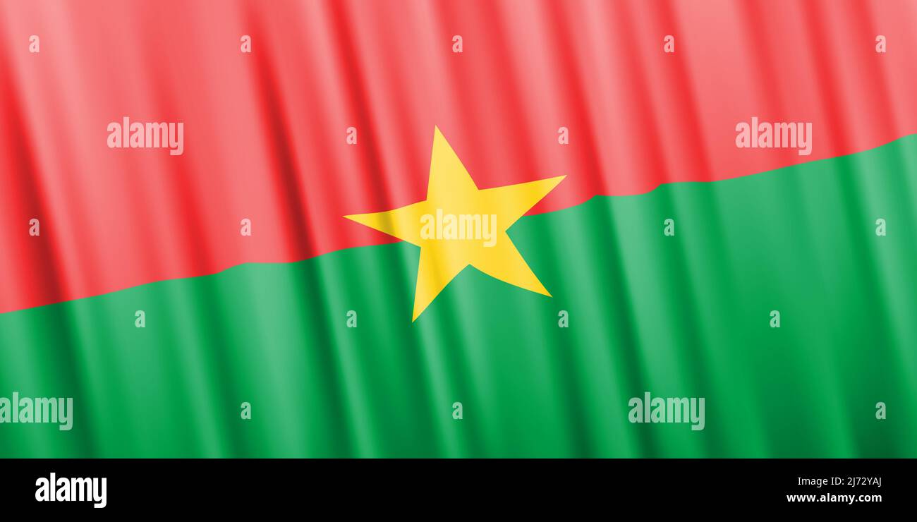 Drapeau vecteur ondulé du Burkina Faso Illustration de Vecteur