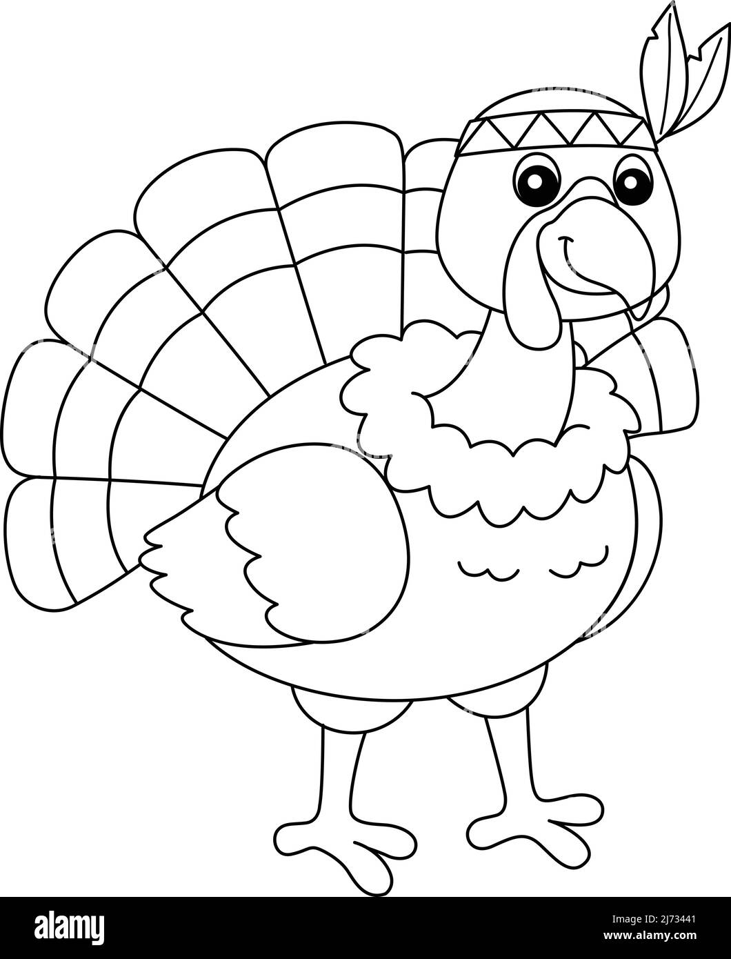 Adresse indienne de Thanksgiving Turquie isolée Illustration de Vecteur