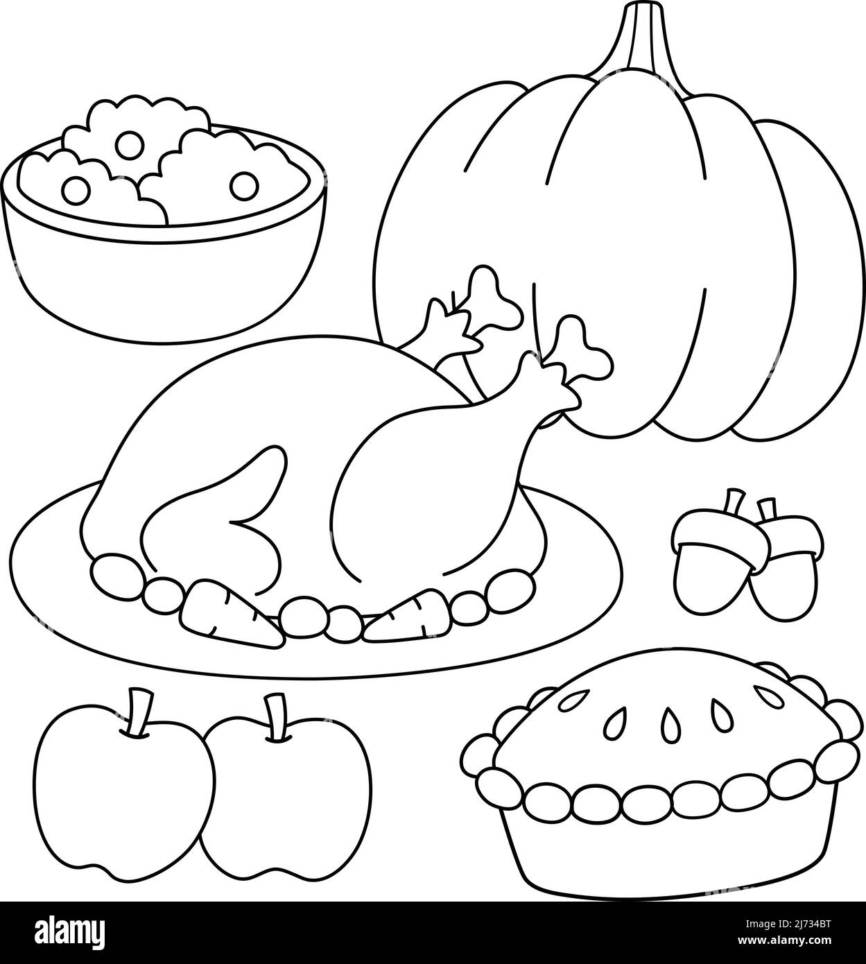 Page de coloriage de Thanksgiving pour enfants Illustration de Vecteur