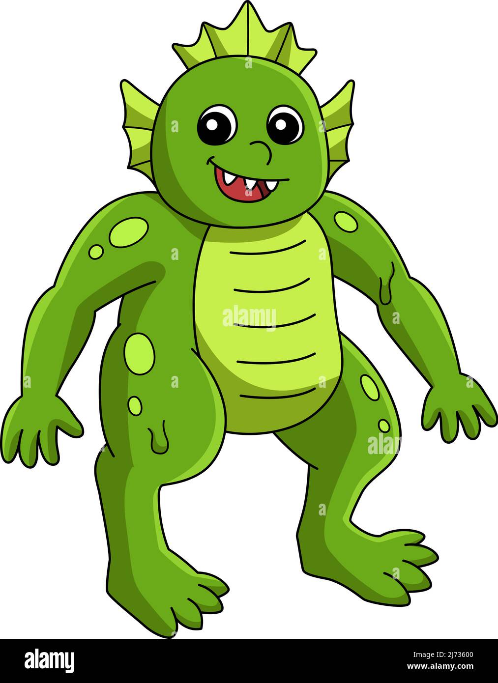 Crachoir de couleur Swamp Monster Halloween Clipart Illustration de Vecteur