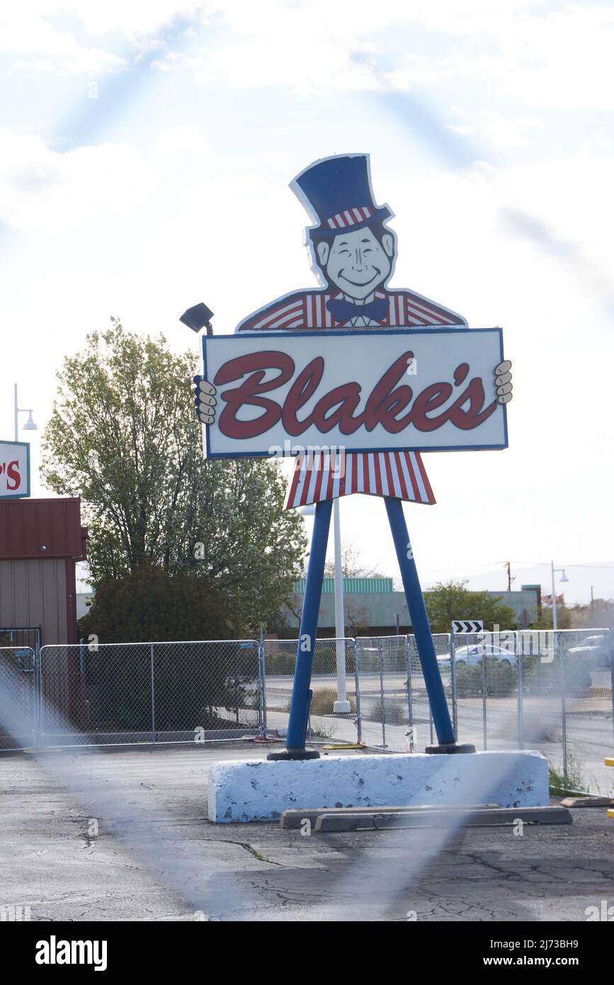 Panneau abandonné Blakes Lotaburger, Albuquerque, Nouveau-Mexique. Banque D'Images