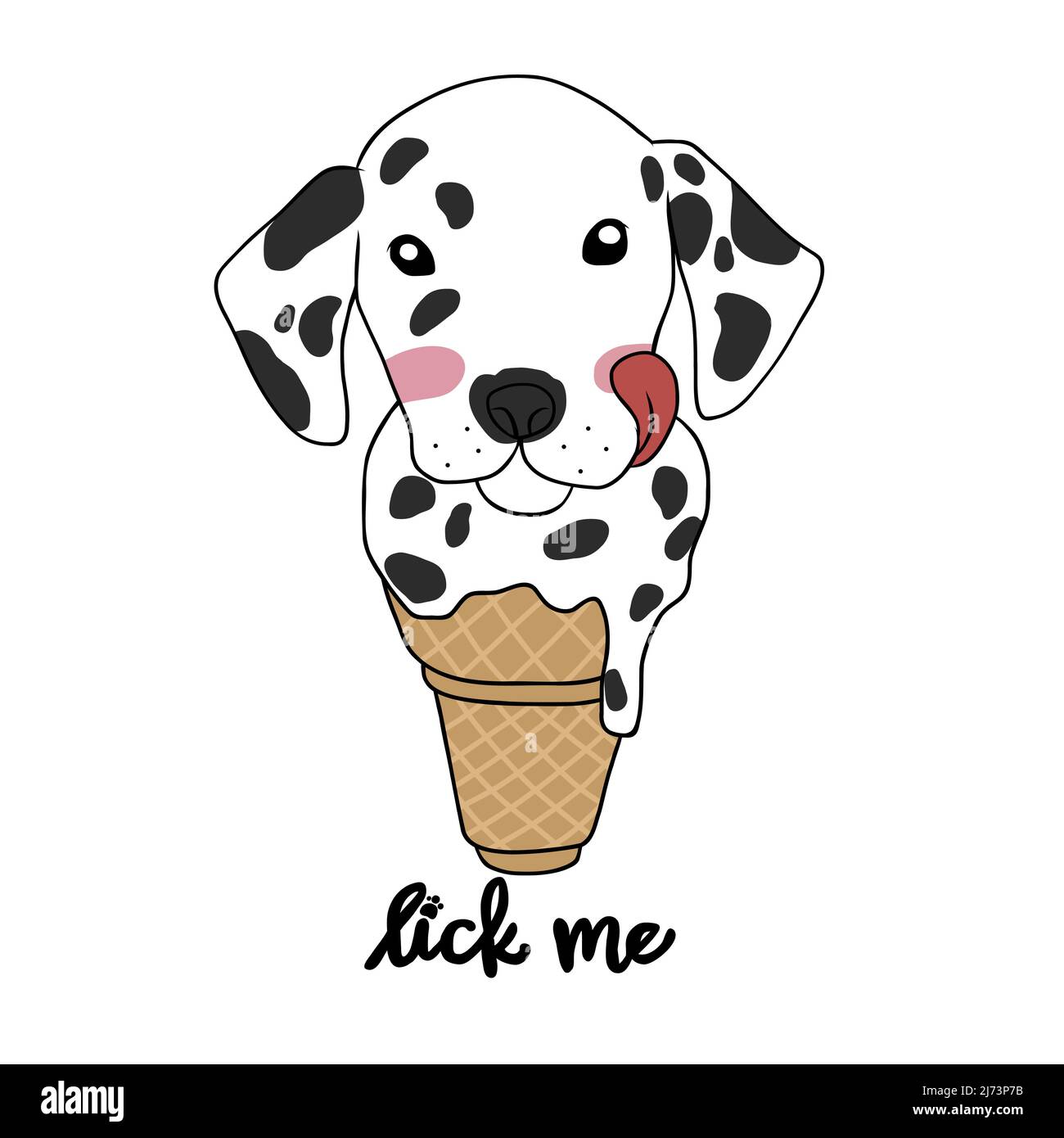 Crème glacée Dalmatienne lécher moi dessin animé illustration vectorielle Illustration de Vecteur